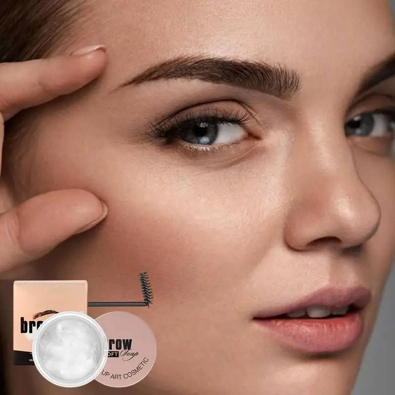 

Brow Styling Soap Waterproof Eyebrow Styling Wax With Brush Smudge Proof Makeup For Fluffy Natural Brows Clear Soap Brow Gel