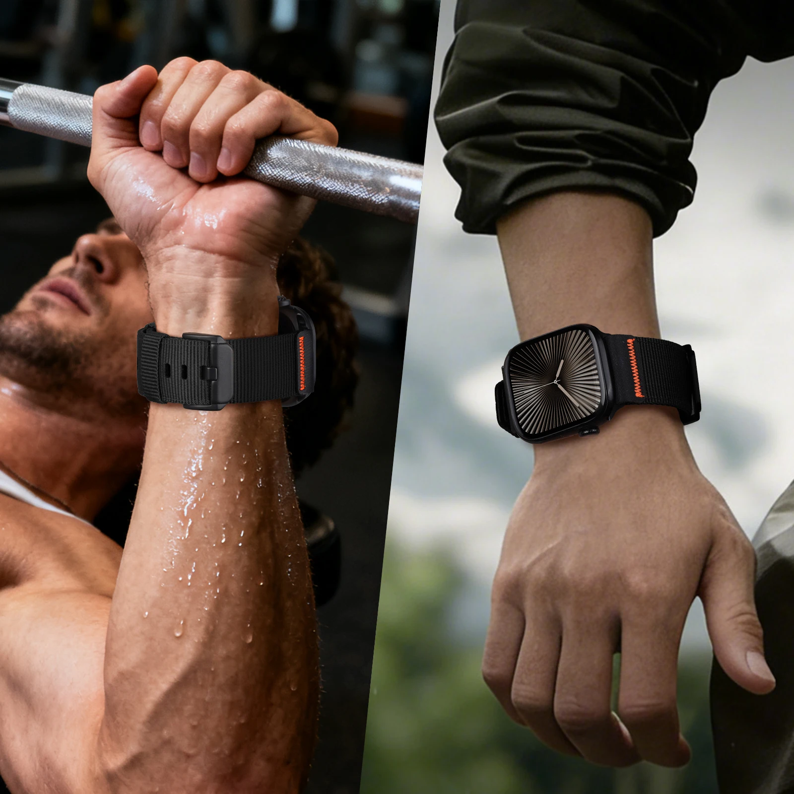 Фото Нейлоновые ремешки для Apple Watch 49 мм, 46, 45, 44, 42 мм, спортивный браслет, ремешок для iWatch Series SE 11, 10, 9, 8, 7, 6, 5, Ultra, 3, 2 №2
