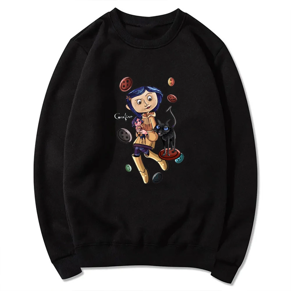 Милая толстовка на Хэллоуин с изображением кораллины и кота винтажная героями