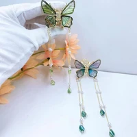 fashion temperament butterfly tassel hairpin headgear women transparent shark clip back head girl hair accessories holiday gift