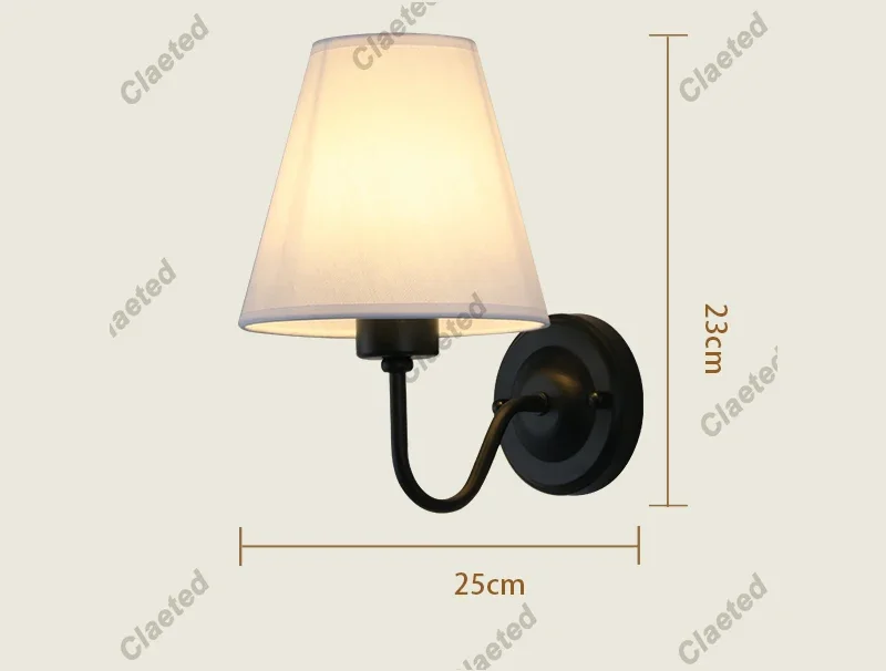 

Настенный светильник Claeted 4018, тканевый абажур, золото/белый/черный