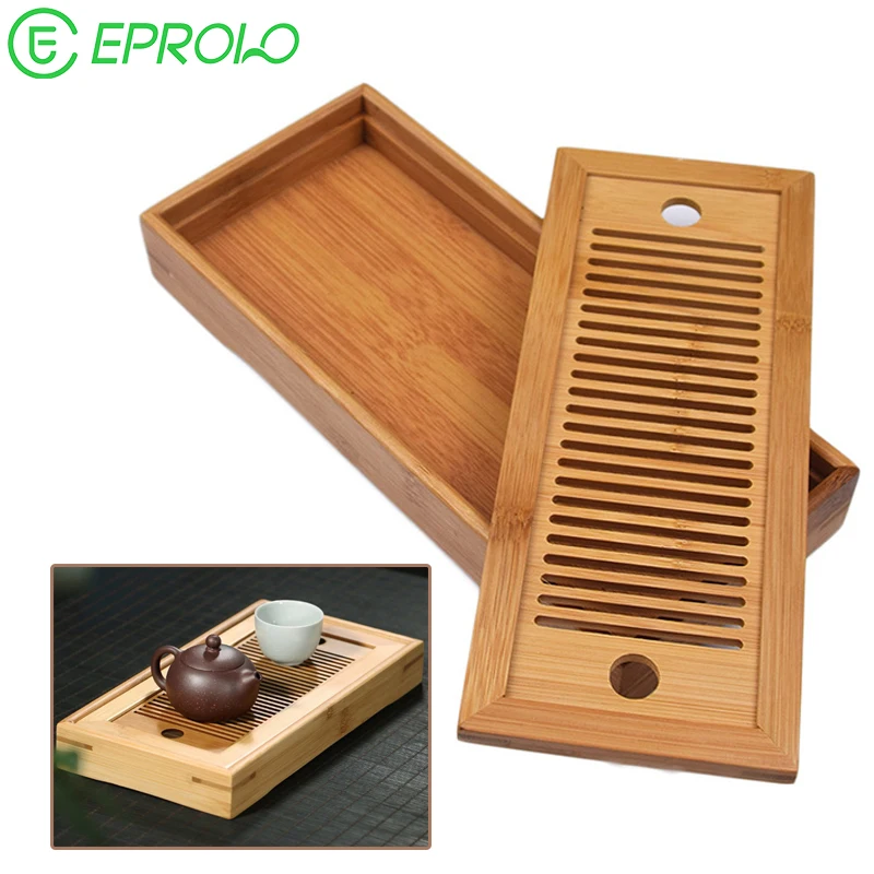 

Bamboo Tea Tabl Tray High Quality Bamboo Water Drain Tea Tray Chinese Solid Tea Tray Household Tea Board Chahai/Tea Table WF