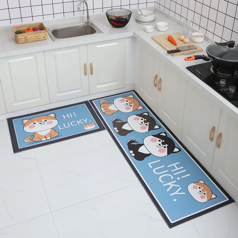 

Cartoon Cute Modern Kitchen Mat Rectangular Entrance Doormat 3D Pattern Bedroom Decor Living Room Carpet Anti-Slip Bathroom Mat