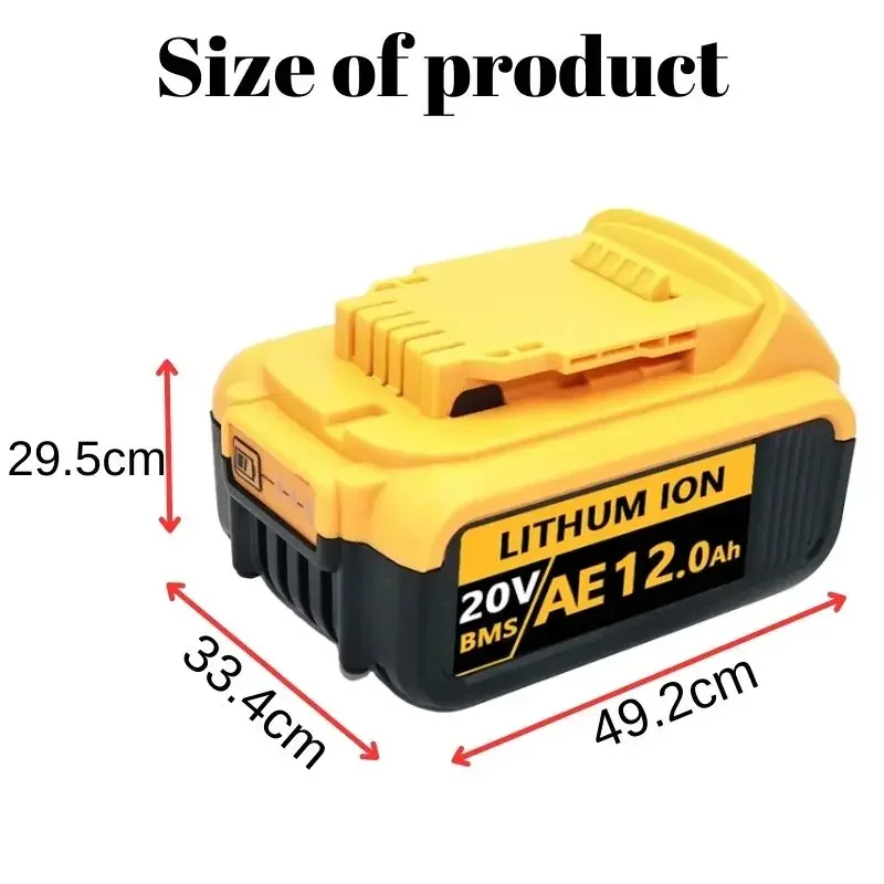 Фото Сменный литий-ионный аккумулятор DCB200 20 в для электроинструмента DeWalt DCB205 DCB201 DCB203, аккумулятор 20 вольт макс. 6,0/Ач №2