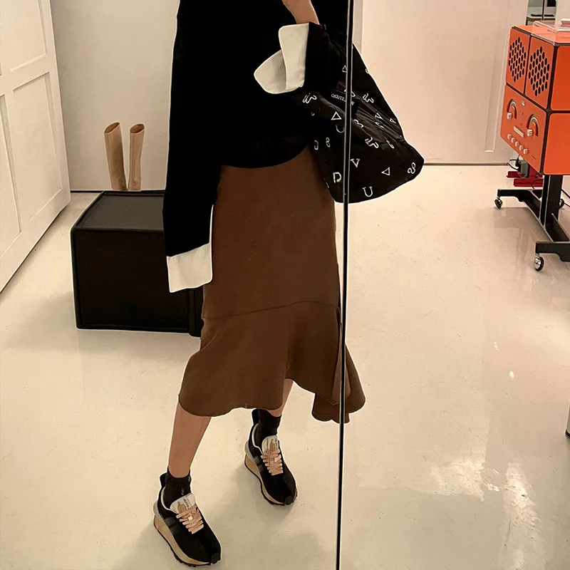 

Irregular High Waist Skirt Women's New Spring Long Joker Split Fishtail Skirt