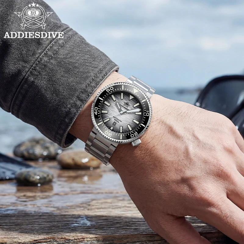 Фото ADDIESDIVE Модные автоматические мужские часы с сапфировым стеклом, светящиеся, из нержавеющей стали, водонепроницаемые до 1000 м, для дайвинга, НОВЫЕ механические часы №1