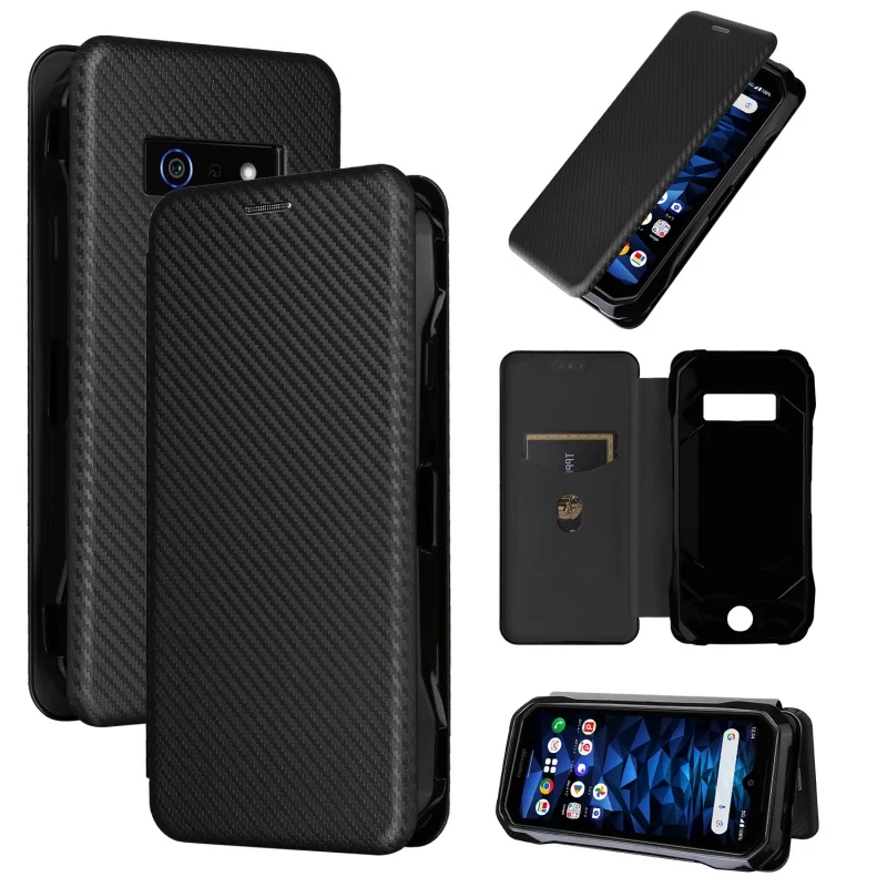 Фото Чехол для Kyocera DuraForce EX KY-51D, роскошный чехол из углеродного волокна из искусственной кожи, чехол для телефона Kyocera KY-51D KC-S703, чехол для телефона с ремешком №4