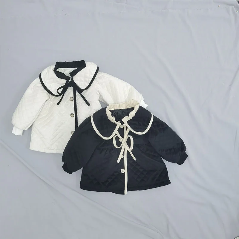 

2023 Winter New Children Padded Jacket Solid Girls Princess Long Sleeve Warm Coat Cute Infant Fashion Jacket Kids Thick Coat