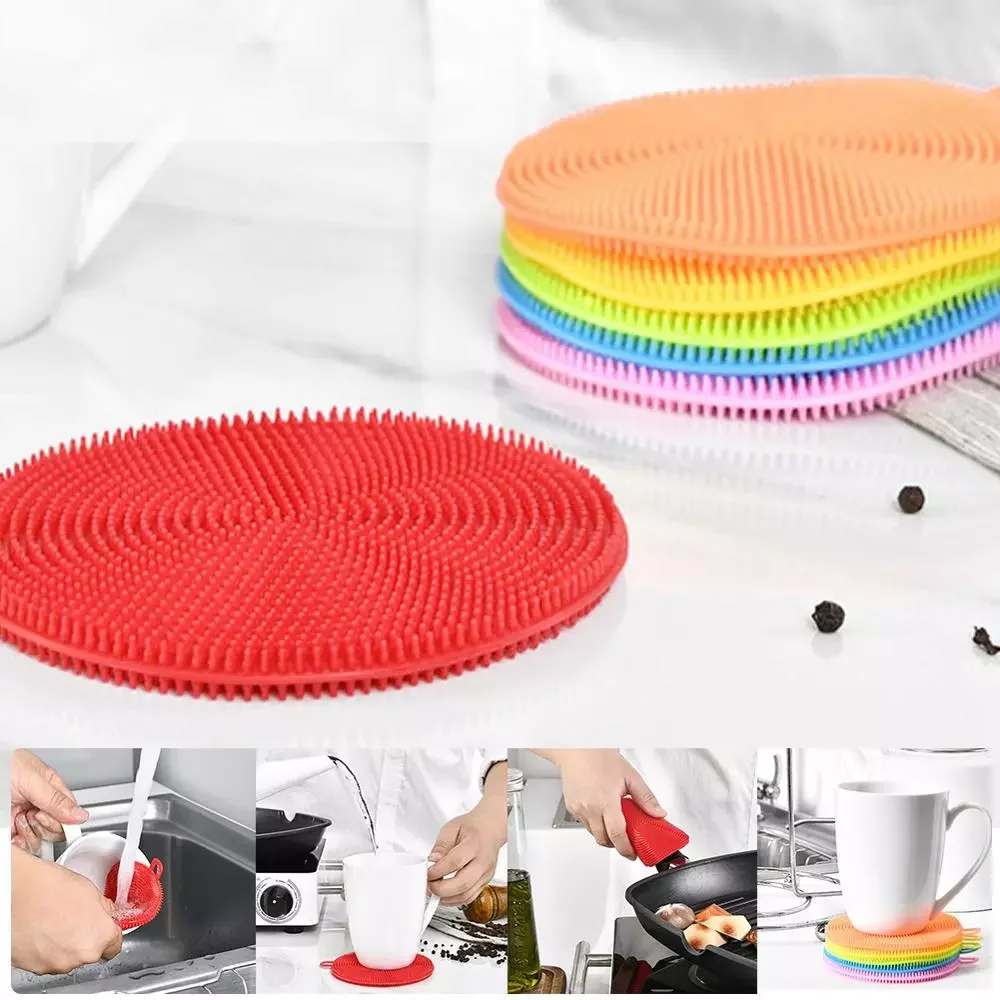 

Silicone Dish Washing Sponge Scrubber Kitchen Cleaning Antibacterial Tool Soft Cleaning Antibacterial Brush Kitchen Tools