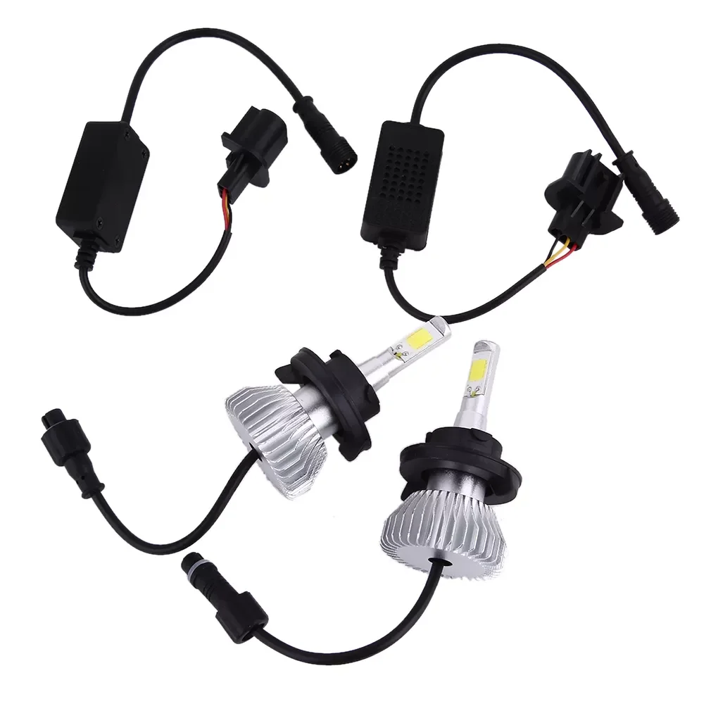

2 x LED Chips Light 60W 6000LM H4/9004/9007/H13/H1/H7/H3/9005/9006 Headlight Kit H/L Beam Bulbs 6000K