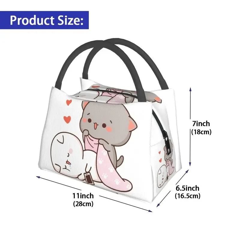 Термоизолированная сумка для ланча Peach And Goma Mochi Cat Drooling Женская Портативная