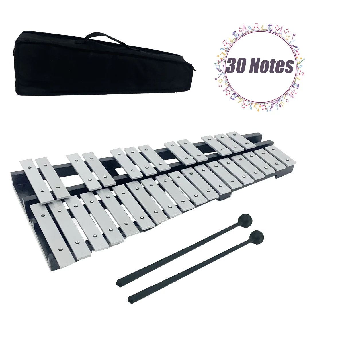 

Обучающий перкуссионный инструмент с сумкой для переноски, алюминиевые стержни, 30 дюймов