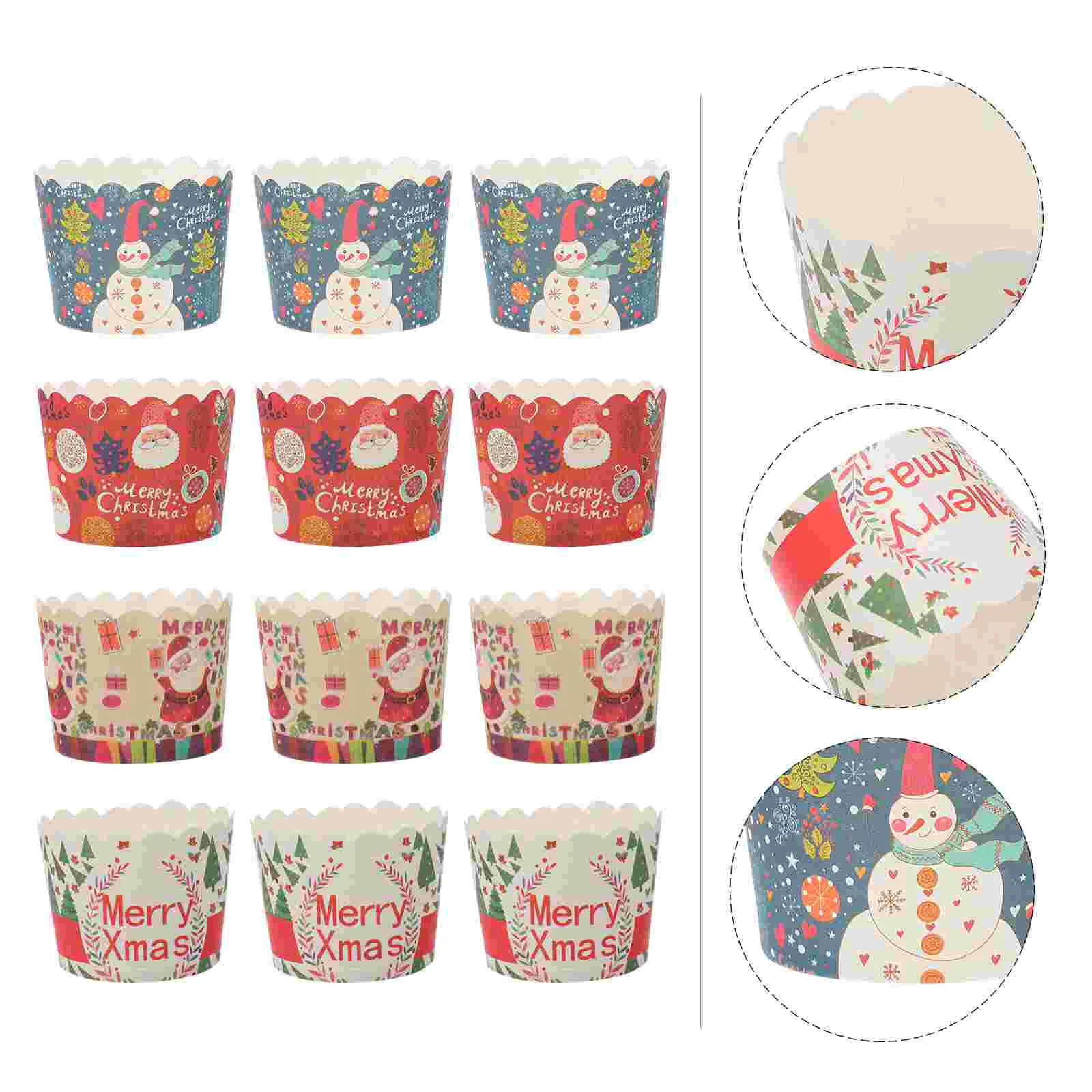 

Christmas Cupcake Baking Muffin Liners Cups Cup Paper Wrappers Liner Holiday Cakedisposable Wrapper Egg Tart Pan Party Sleeve