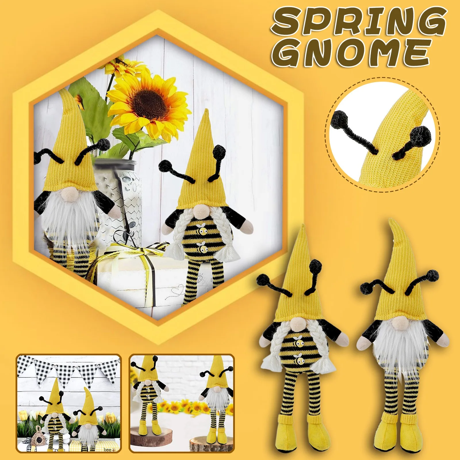 

Home Gnome Bee Elfs Bee Swedish Honey Tomte Nisse Striped Home Decor