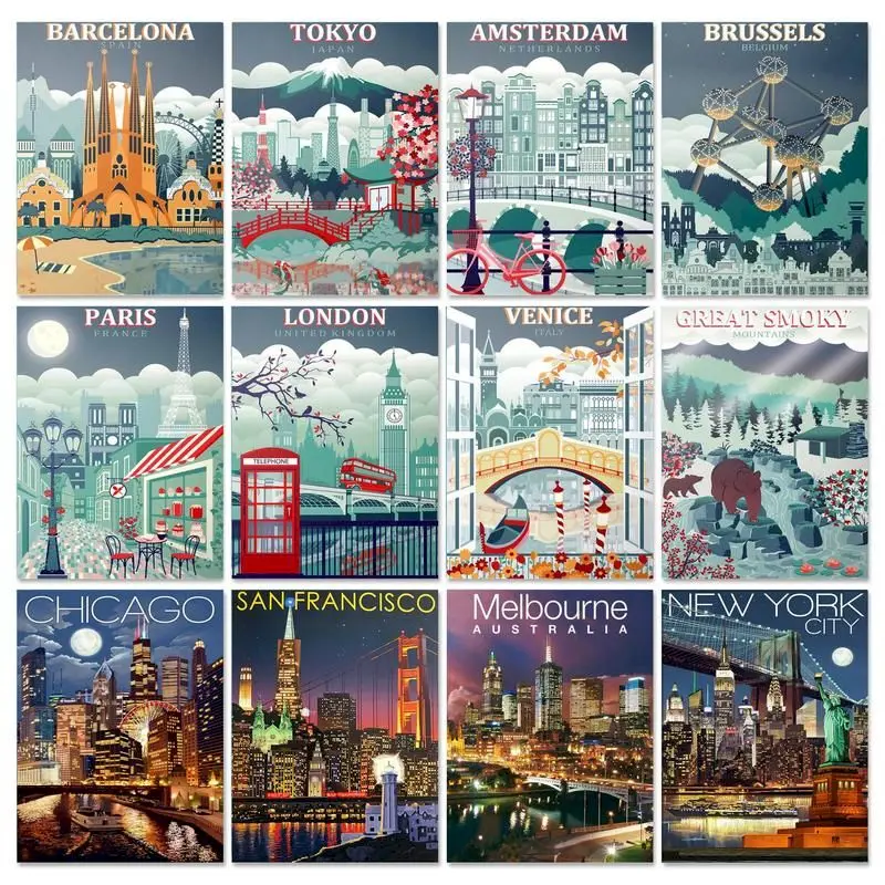 

GATYZTORY Interior Painting by numbers Handpainted Picture Drawing Scenery DIY Paint For Painting Kill Time Home decor