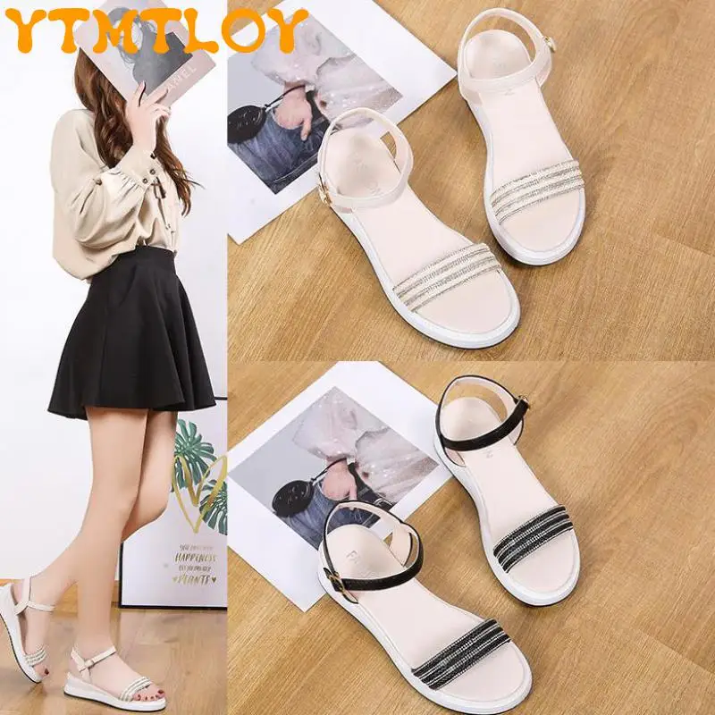 

Wedge Sandals 2022 New Women's Summer Fairy Style Fashion Thick Bottom Sponge Cake All-match One Word High Heels Platform Sandal