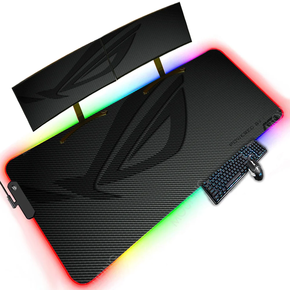 Игровой коврик для мыши Asus с логотипом 1200x600 Rog, XXXXL, Настольный коврик с RGB светодиодной подсветкой, аксессуары для игровой комнаты, коврик для мыши 100x50 с подсветкой