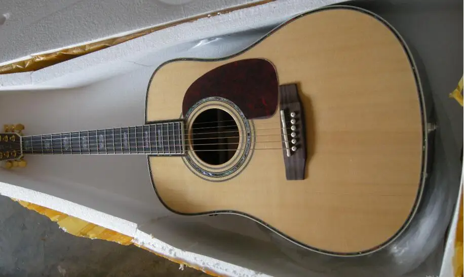

China guitar factory custom 100% New Nature spruce solid top D style Acoustic guitar With pickup EQ in stock 8YUE31