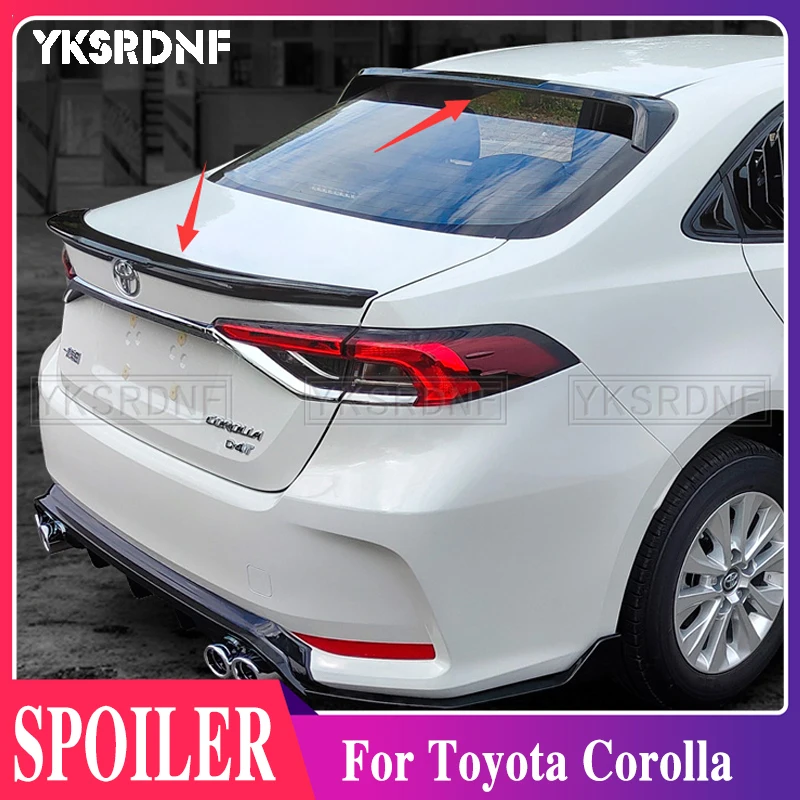 

YKSRDNF For Toyota Corolla Car Accessories Spoiler 2019 2020 2021 ABS Material Sedan Auto Trunk Rear Lip Wing Tail FIN Refit