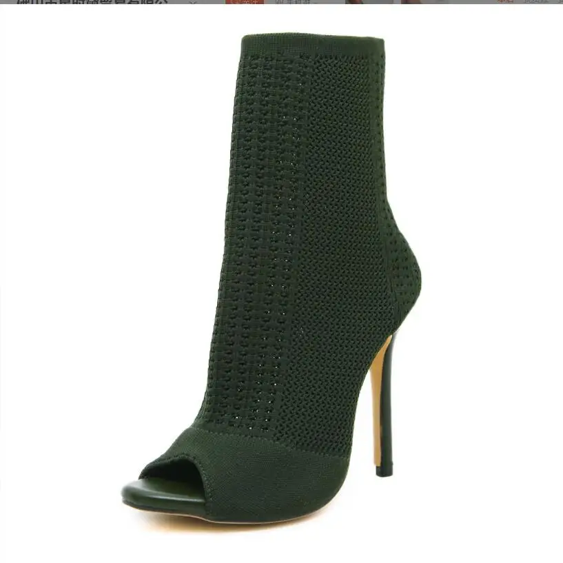 New Sexy Women's Sandals Green High Quality Air Mesh Sexy High Heels Open Toe Gladiator Sandal Black Summer Classic Shoes