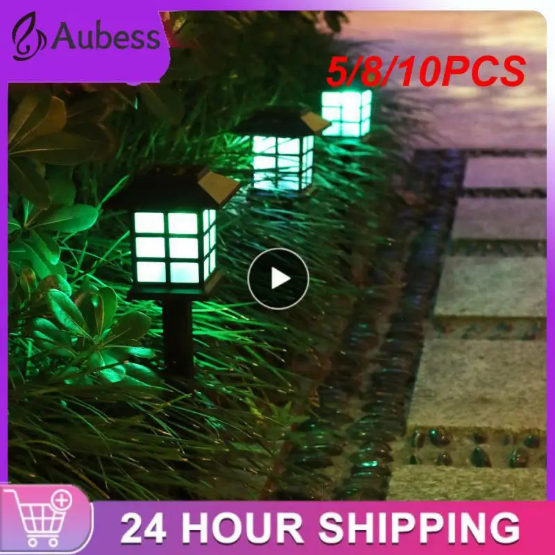 

5/8/10PCS Abs Floor Lamp Led Solar Pathway Lights Rainproof Landscape Lawn Lamp Garden Decoration Outdoor 8.6x38.5cm
