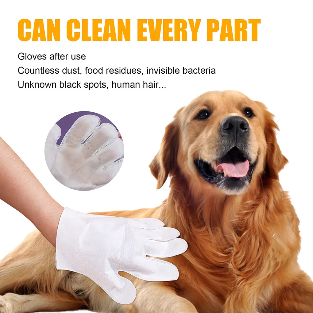 

6 Pieces Rinse Free Outdoor Bath Mittens Portable Pet Quick Wash Gloves
