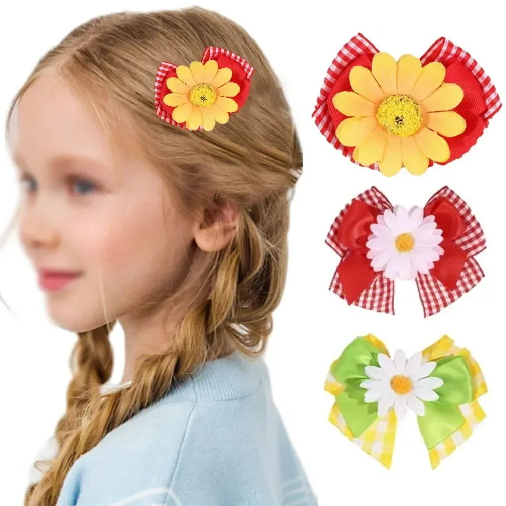 Oaoleer 2 шт. милые заколки для волос с цветком подсолнуха девочек ручной работы
