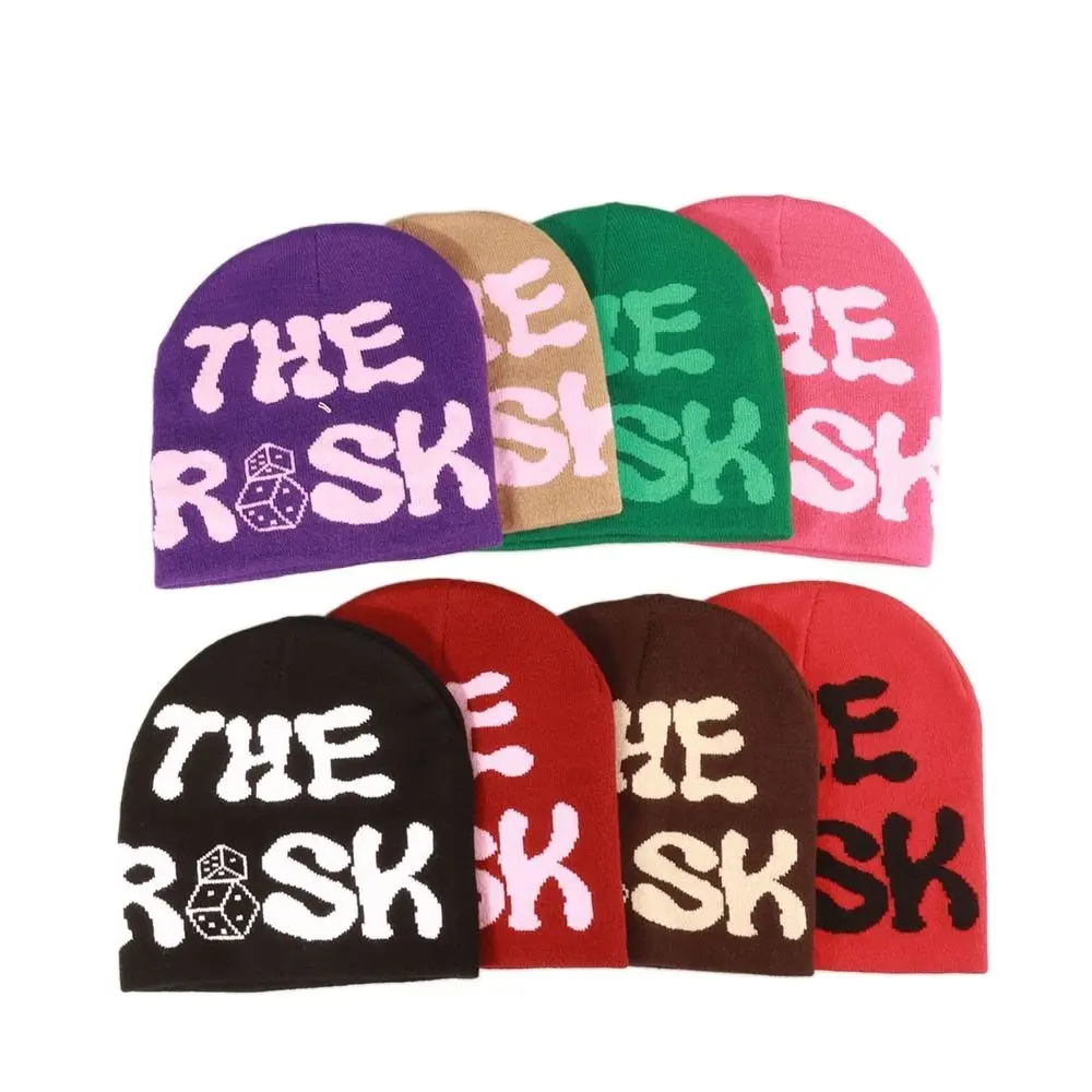 

Letter Printing Knitting Cap Hat Gift Warm Wool Acrylic Hip Hop Cap Y2k Ins Cold Cap Outdoor