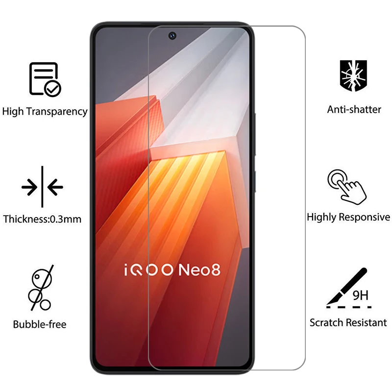 Фото Защитное закаленное стекло для Vivo iQOO Neo 7/8 Pro, защитная пленка для экрана Neo7/Neo8/7Pro/8Pro/Neo8Pro №2