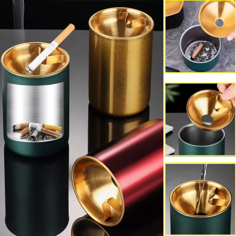 

Ashtray Car Retardant Cigarette Smoke Holder Funnel Home Office Accessories Windproof Smokeless Ash Cup Auto Decor cenicero