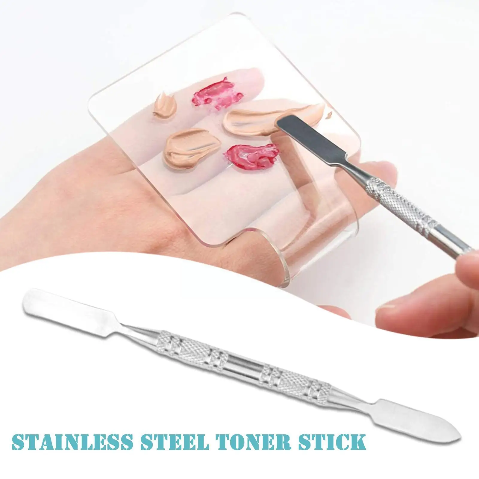 Стальные двойные головки стандартного дизайна, инструмент для смешивания косметических кремов, инструменты для макияжа, основа для макияжа K6C5