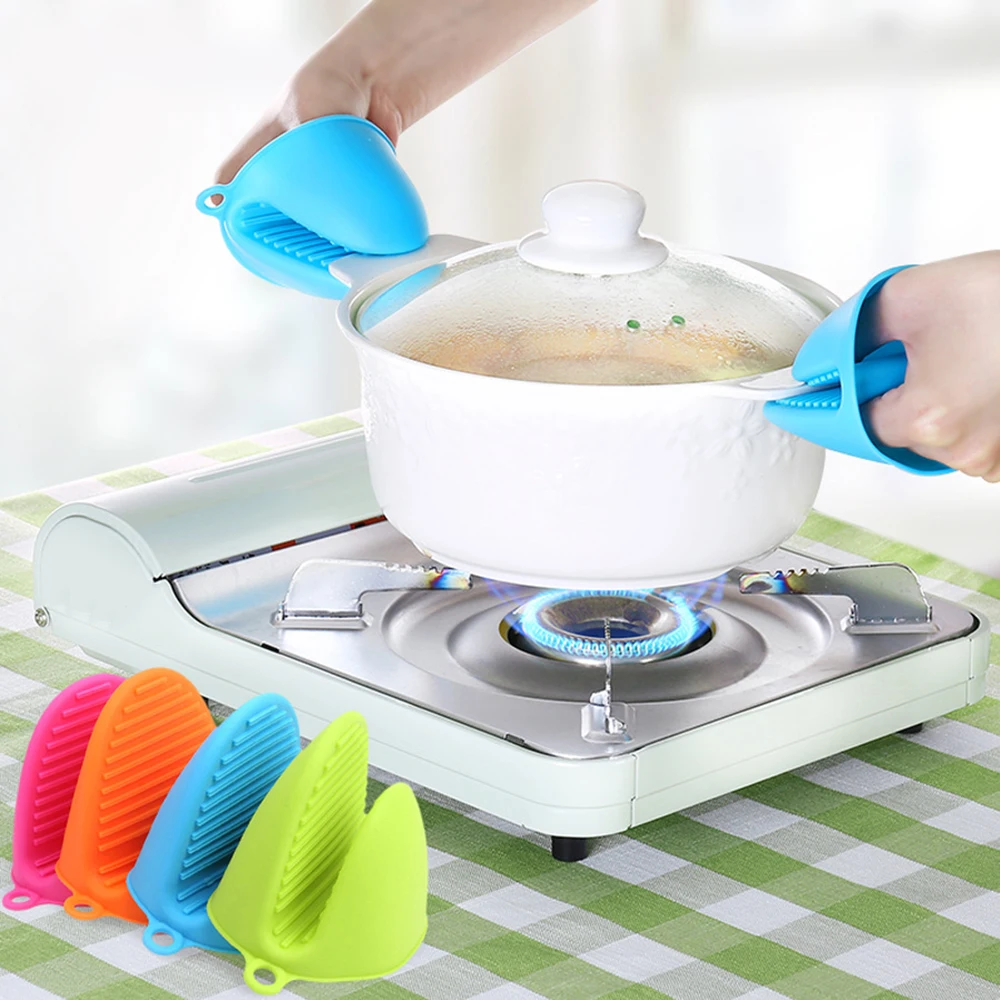 

Kitchen Bbq Gloves 2pcs Silicone Anti-scalding Oven Gloves Mitts Potholder Tray Pot Dish Bowl Holder Oven Handschoen Hand Clip