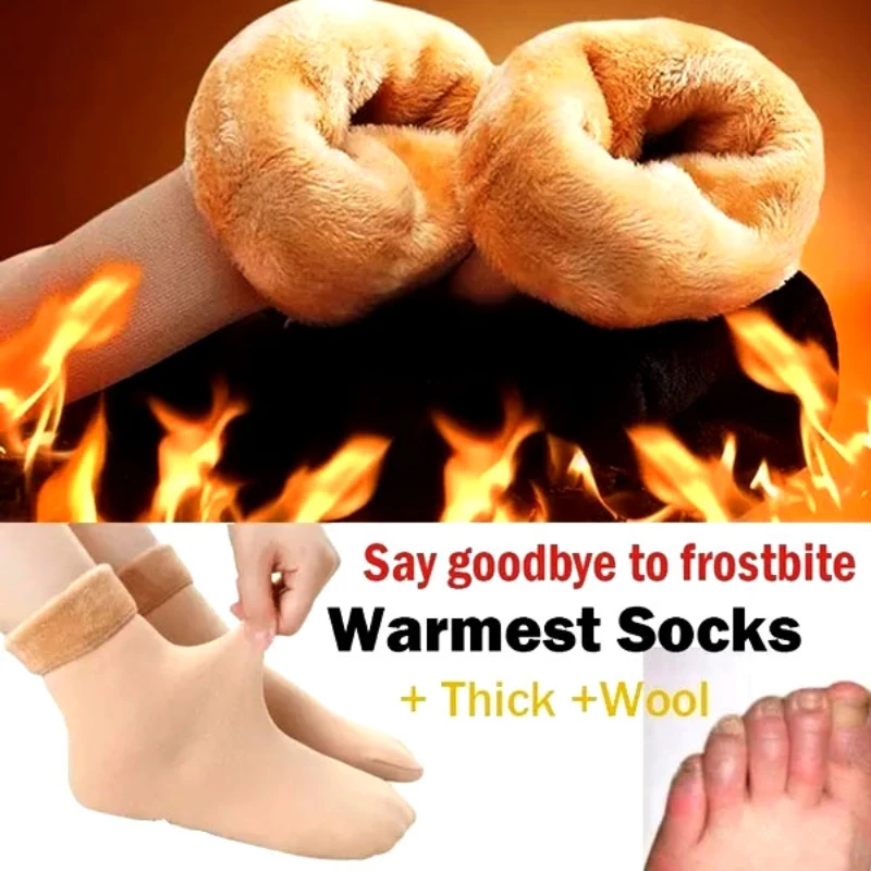 10 Pairs Winter Thermal Socks Women Wool Snow Socks Warm Boots Floor Socks Ladies Men Thick Warm Soft Cashmere Wool Snow Socks