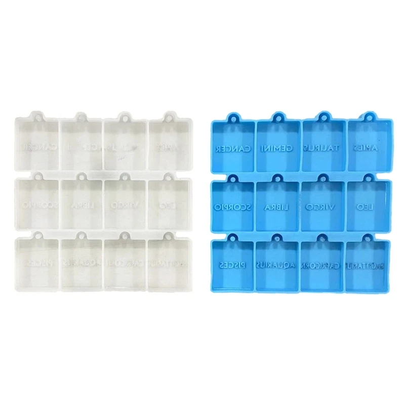 

Diy Crystal Drop Glue Tag Pendant Earring Mold Square Letters Silicone Mold