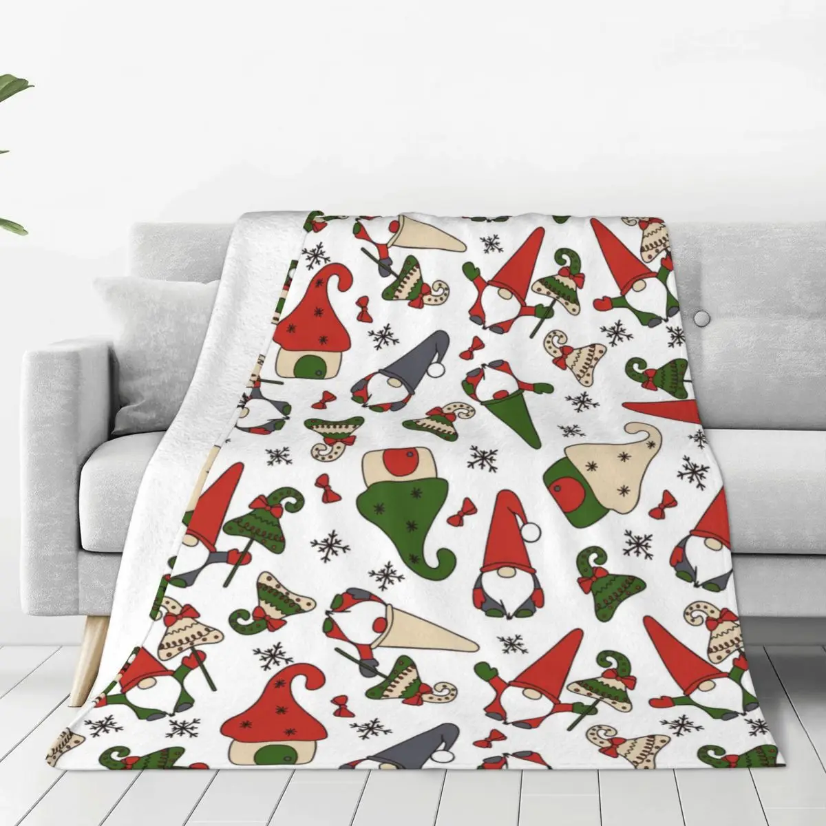 

Christmas Gnomes Tree Blanket Fleece Summer Nordic New Year Portable Super Warm Throw Blankets for Home Couch Bedding Throws
