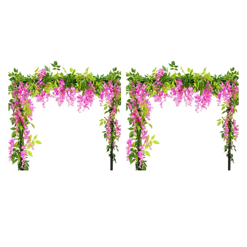 

Искусственная Глициния, 4 шт., 7 футов/шт., цветочная гирлянда, Висячие Цветы из ротанга для уличной церемонии, розовый цвет
