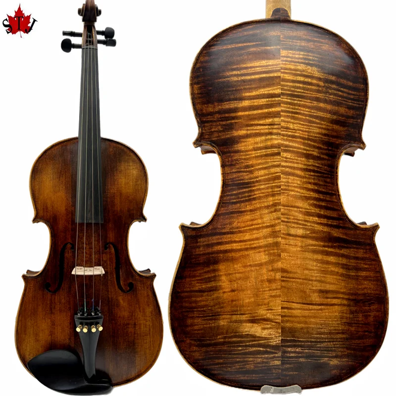 Фото Виола в стиле Strad, бренд SONG, ручной работы, имитация старинной модели 17 дюймов, чистый и мелодичный звук. # 15453 №1
