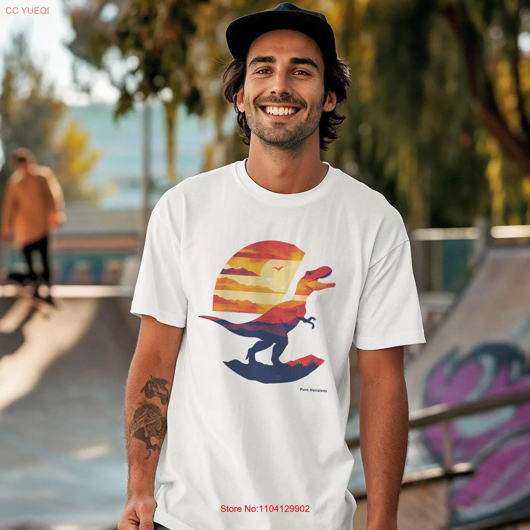 Футболка Динозавр закатный продол Доисторический горизонт Pure Horizons новинка топ с