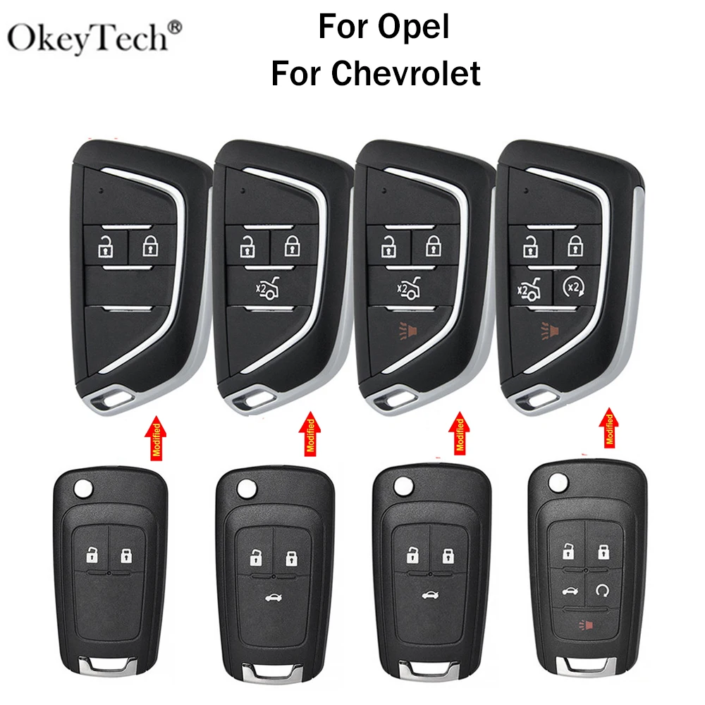 Модифицированный откидной складной Автомобильный ключ OkeyTech с 2/3/4/5 кнопками для