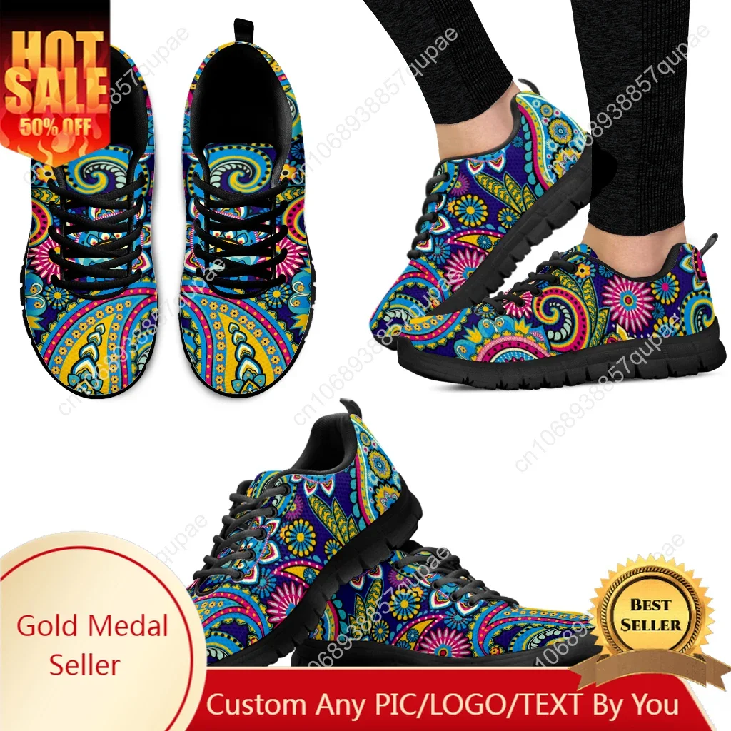 Luxury Brand Bohemia Mandala Flower Print Sports Shoes Mens Womens Children Sneakers Casual Custom High Quality Couple