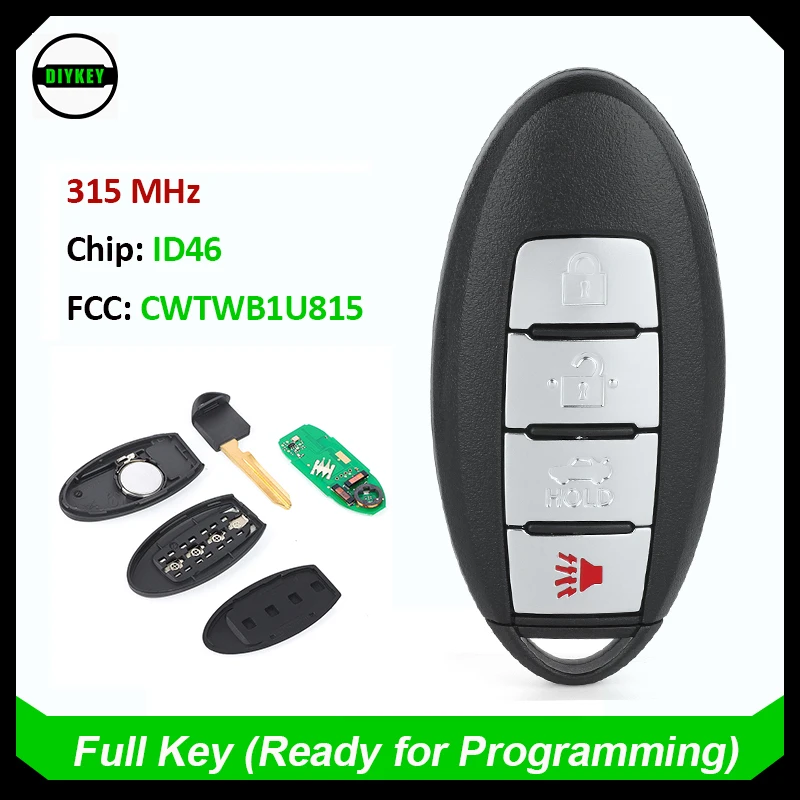 Автомобильный ключ с дистанционным управлением DIYKEY FCC: CWTWB1U815 4 кнопки 315 МГц ID46