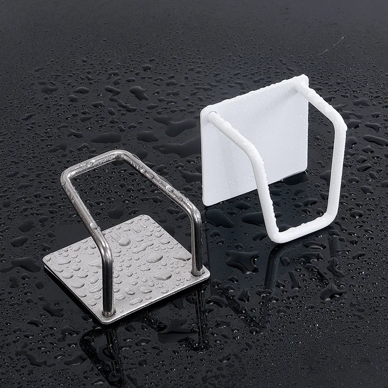 

Kitchen Stainless Steel Sponges Holder Drain Drying Rack Self Adhesive Sink Shelf Kitchen Accessories Storage Organizer Gadgets