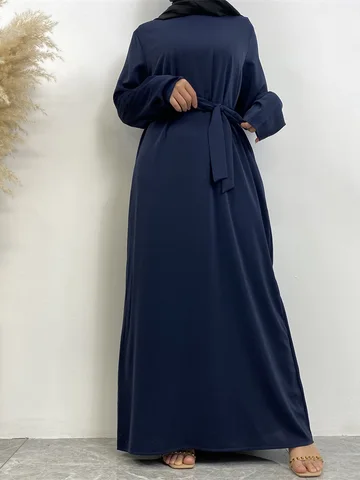 Vestidos muçulmanos com bolsos Casual Islâmico Vestidos Longos Longos Marroquino Caftan Mulher Dubai Kaftan Ramadan Black Islâmico Abayas