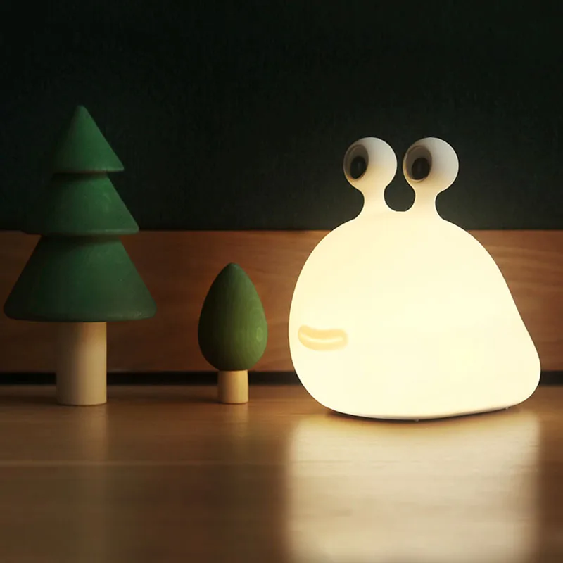 Slug Night Light Silicone Cute Art Decorative Fun Bedroom Baby Sleeping Baby Feeding Bedside Lamp Rechargeable Children'S Gifts