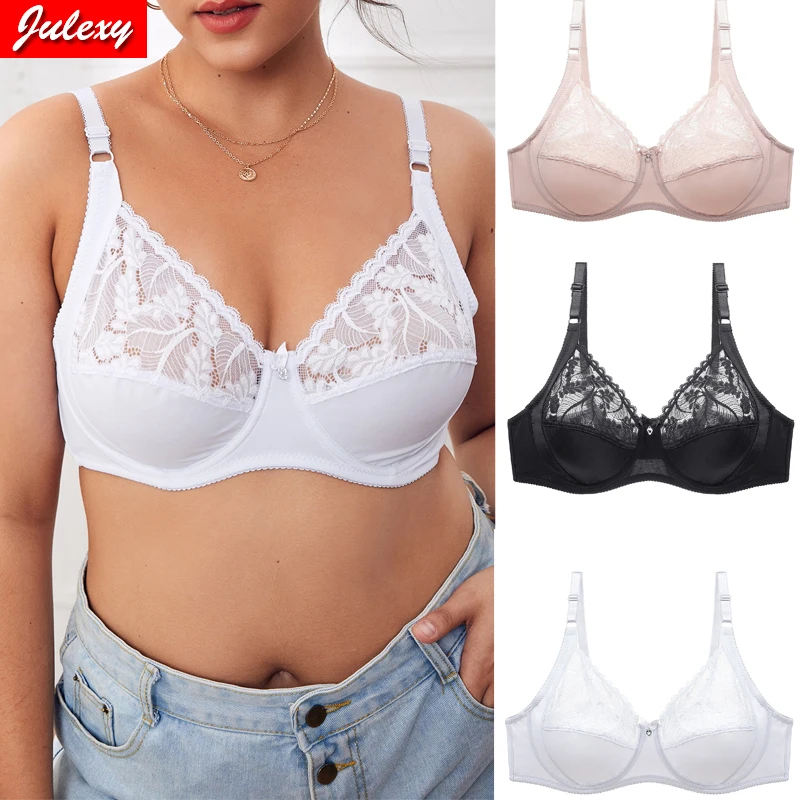 

New 2022 Julexy Sexy Lace Women Plus Size Super Thin Transparent Bra Female Lingerie Bra Underwear Brassiere