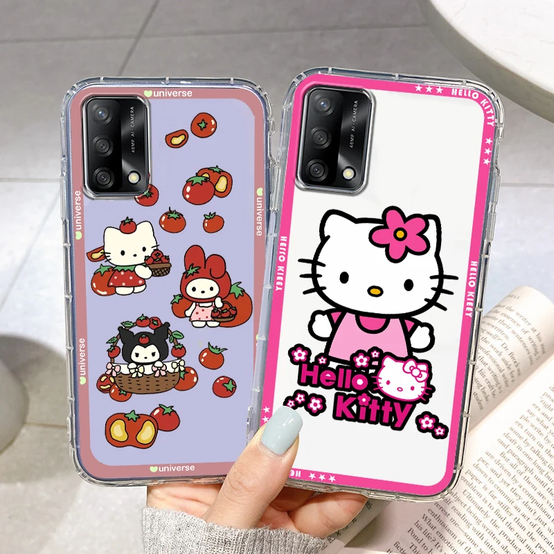 

Cute Hello Kitty Cinnamoroll Phone Case For OPPO Reno 9 8 7 6 5 4 2 Z Lite Pro SE 5G Silicone TPU Funda Capa Transparent Cover