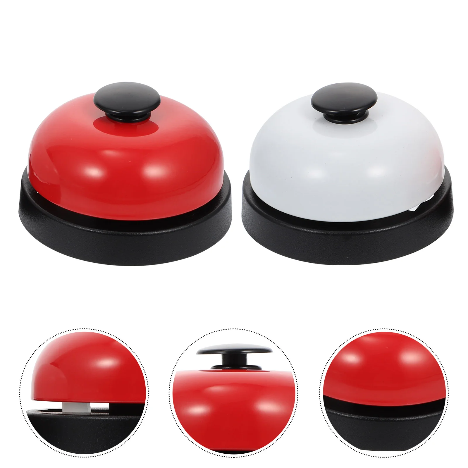 

2 Pcs Game Bell Pet Toys Hand Pressing Restaurant Ringing Metal Answering Competitive Table Props Serving