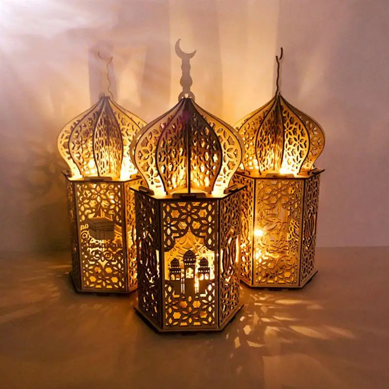 

Eid Mubarak, мусульманский фестиваль, Ранняя Ночная лампа, деревянное украшение ручной работы, подарки, украшения, мусульманский Рамадан, аксессуары