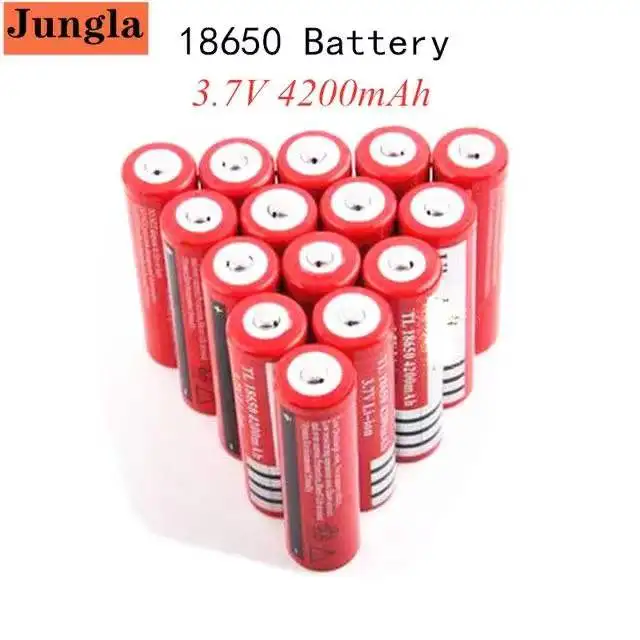 

4pcs 3.7V Li-Ion Lithium Batterij 4200Mah Batterijen Voor Laser Pen Led Koplamp Zaklamp 18650 battery rechargeable