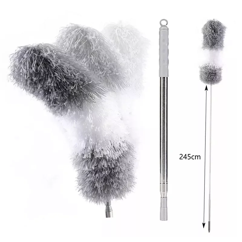 

Microfiber Telescoping Duster, 96" Extendable, Scratch-Resistant Cover, Stainless Steel Pole, Bendable Head, Washable